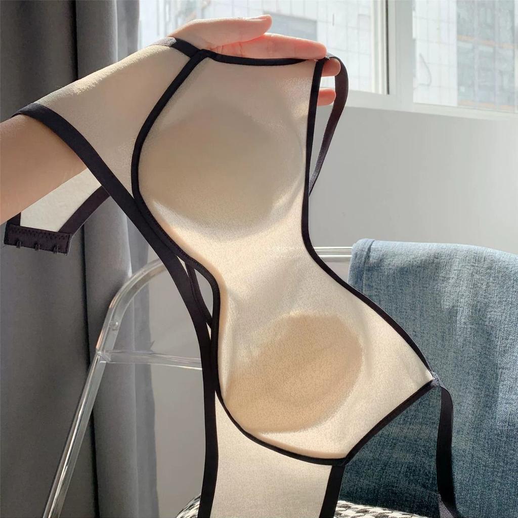 Women's Rabbit Ear Ultra-thin Large Chest Minimizing Underwear Gathering Side Breast Light and Comfortable Wire-free Bra