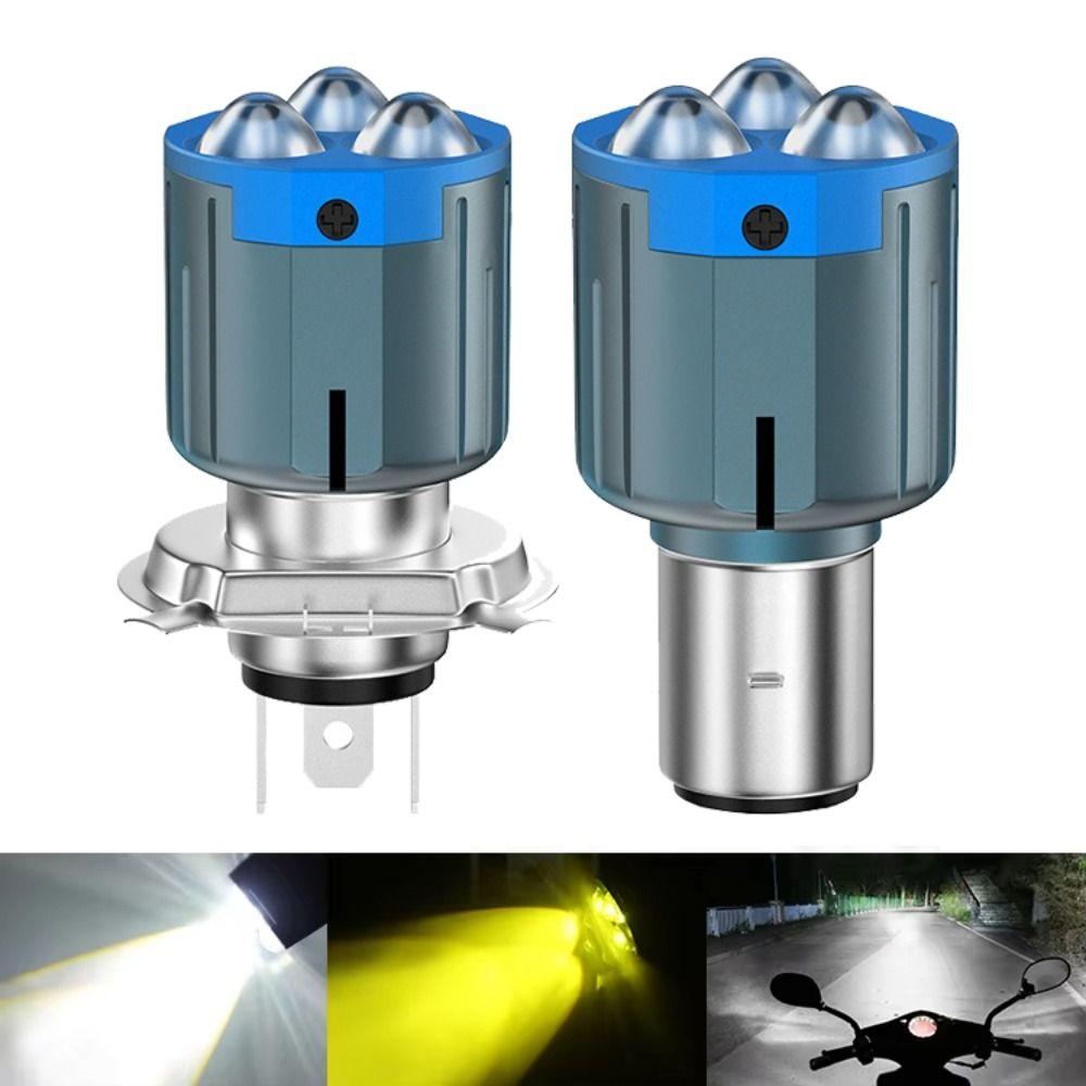 High Low Beam LED Motorcycle Headlight 3 Lens Motorbike Spotlight  Electric Motorcycle