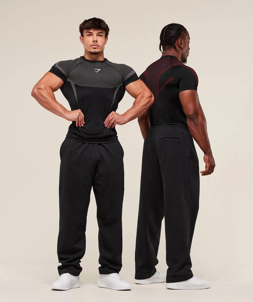 GYMSHARK Herr Quick-Dry Andningsbar Kompressionströja, Kortärmad Muskellinje T-shirt