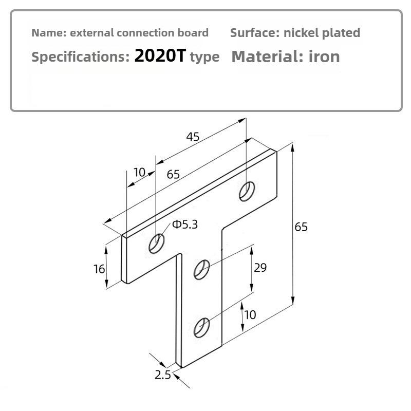 

T/L/+shaped 2020/3030/4040Right-angle Connector Plate External Reinforcement Connection Plate Flat Mending Fixing Repair Plate