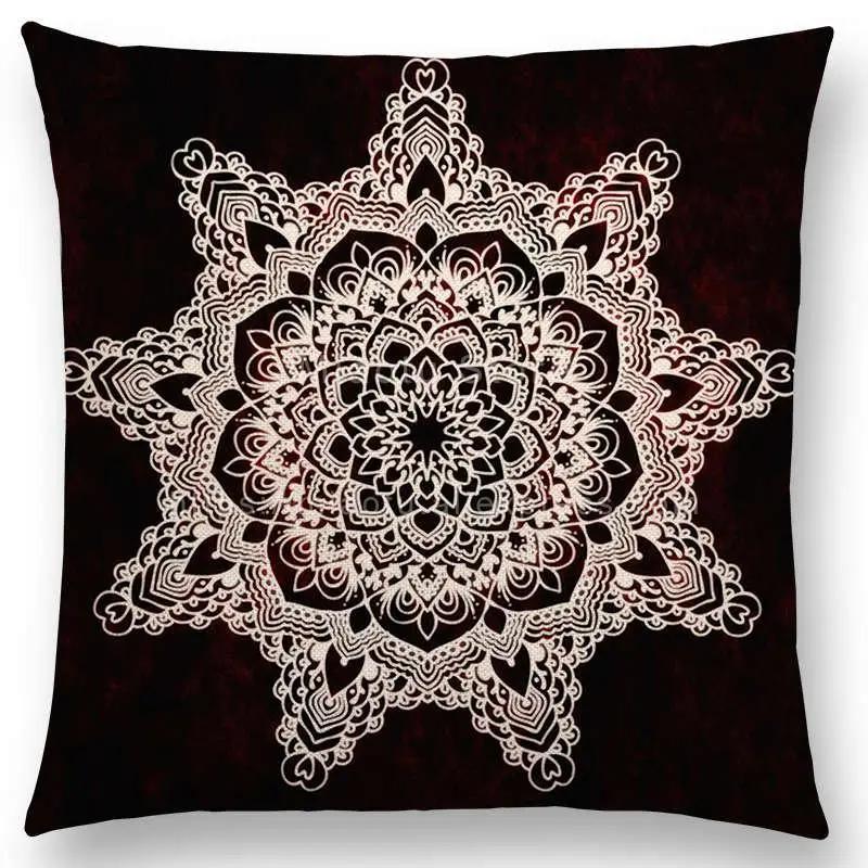 New Dreamy Emerald Spirit Flower Pillow Case Soul Mandala Elegant Flourish Floral Pattern Design Prints Retro Cushion Cover