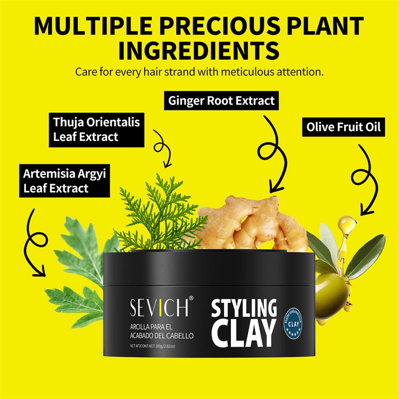 Sevich 80g Hair Styling Matte Hair Clay Lasting Stereotype Matte Clay Strong Hold Easy Wash Convenient Smooth