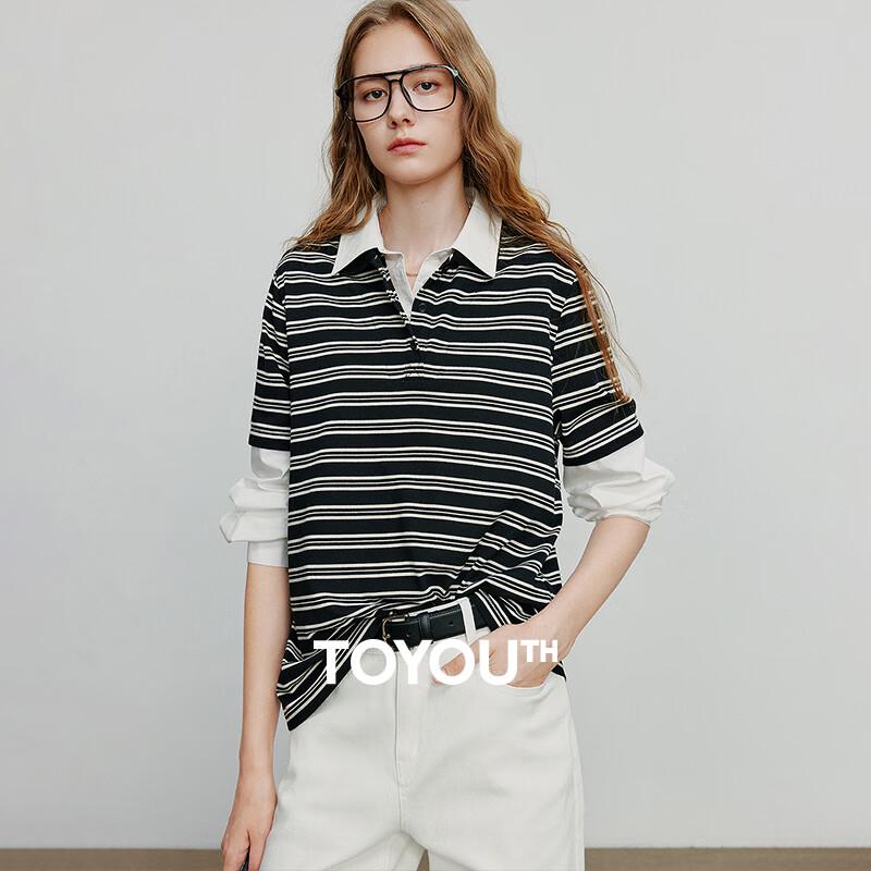 

Женский полосатый свитшот пике Chuyu, имитирующий костюм-двойку M