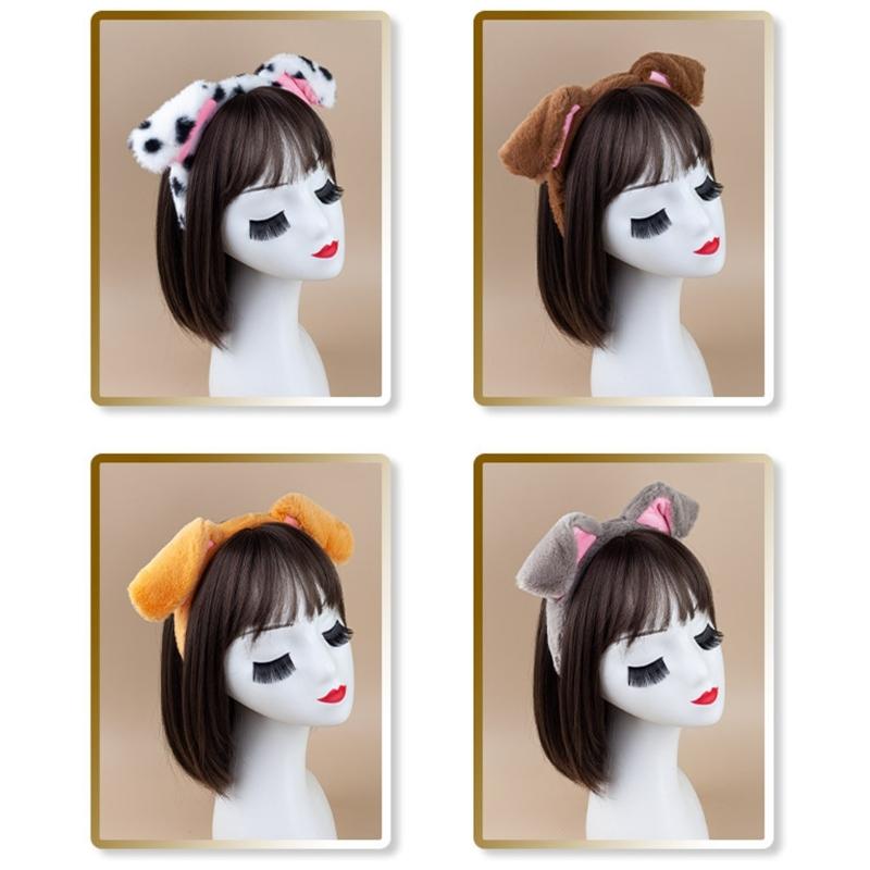 Dog Tail with Dog Ear Headband Nose Tail Skirt Bowtie Halloween Dog Costume for Children Teen Adult Cosplay