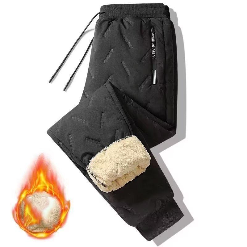 Men's Winter Lambskin Pants Thick Fleece Pants Warm Pants Men's Casual Sports Pants