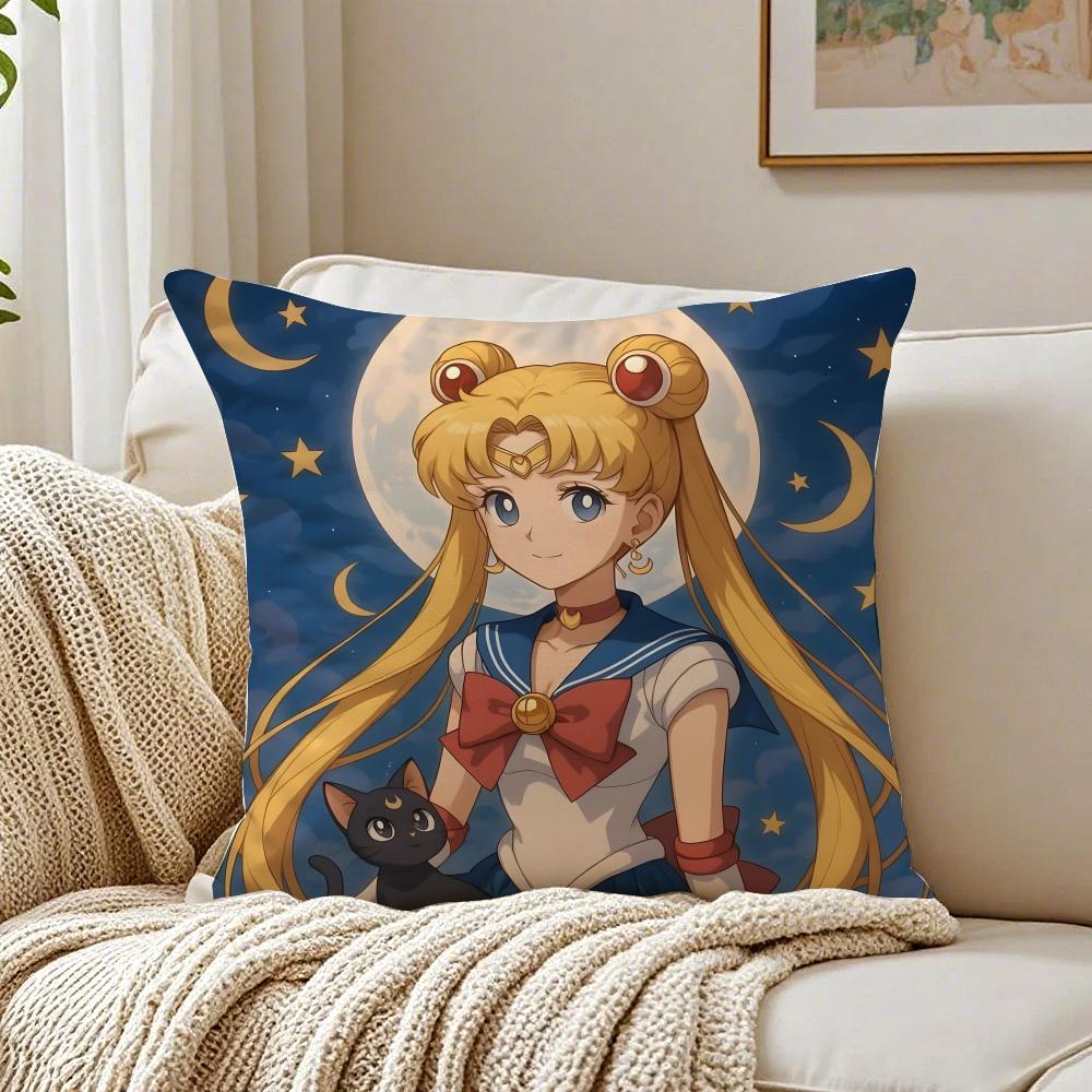 anime magical SSailor MMoon Cushion Cover Pillowcase Antidustmite living Room Sofa Decor Cushion Room