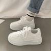 2025 New Women's Hong Kong Style Heightened Versatile Casual Sports Shoes Niche Board Shoes Popular Thick-soled White Shoes Men and Women