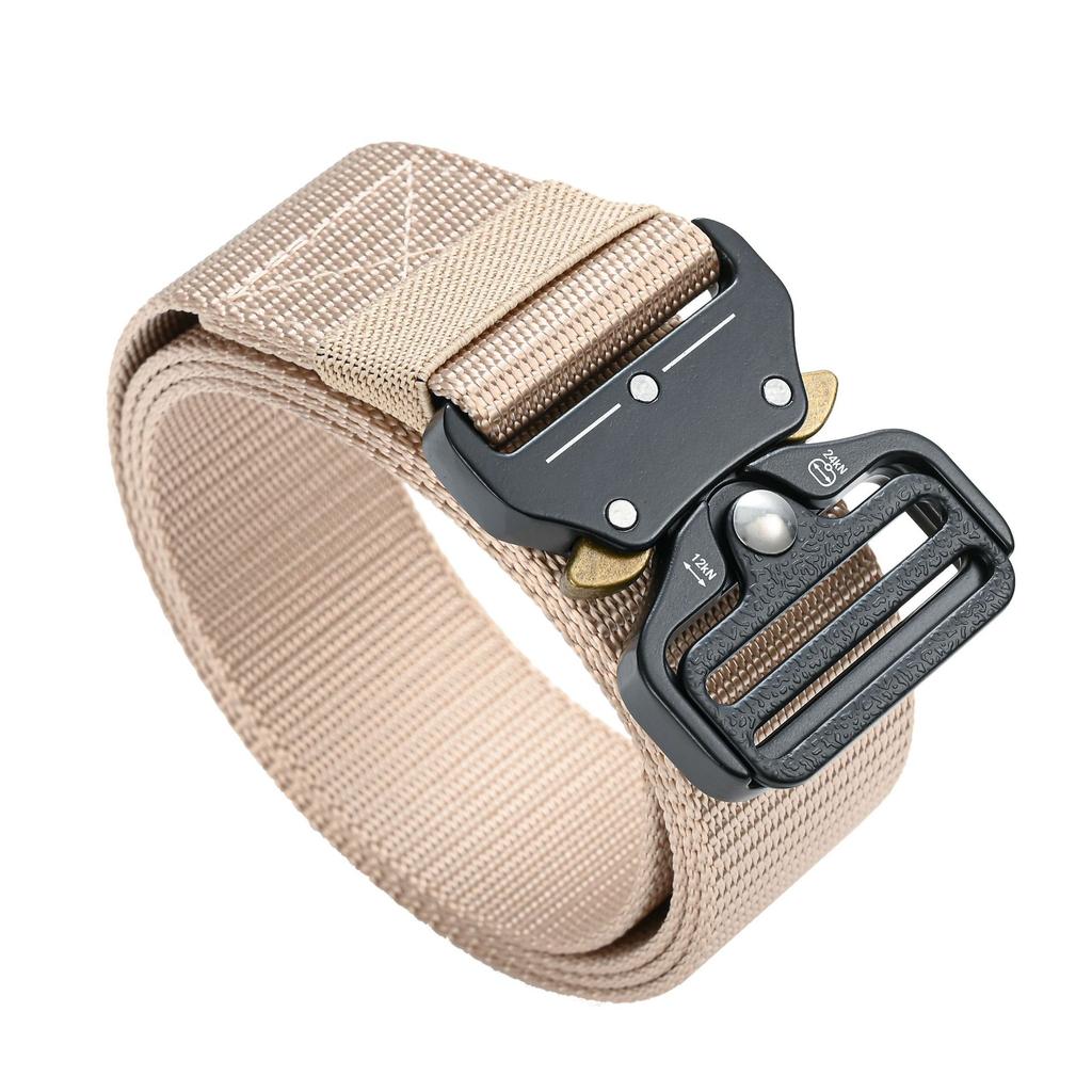 Men's Casual Sports Canvas Belt Outdoor Nylon Belt Trouser Belt Insert Buckle Spring Buckle Thickening