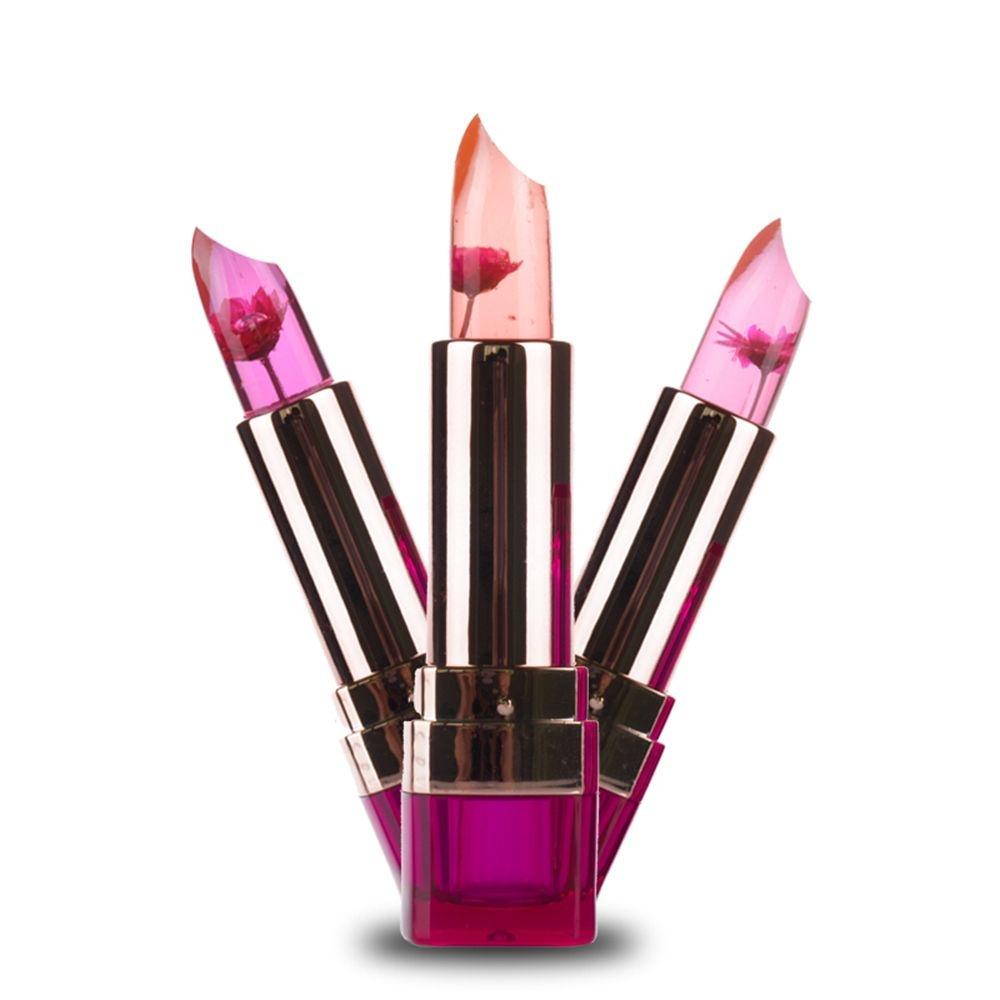 Waterproof Lip Gloss Flower Lipstick Temperature Change Color Jelly Lipstick Balm Transparents