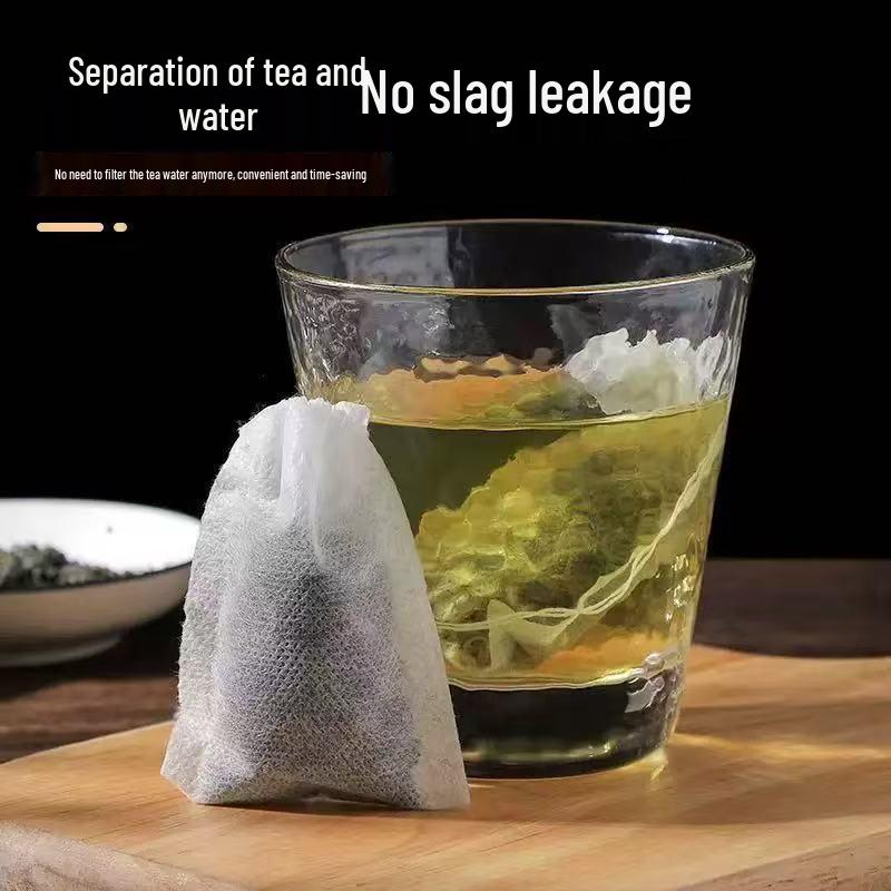 Disposable 6x8cm Drawstring Tea Bags - Non-woven Fabric, 100-Pack for Herbal Medicine and Spice Filtering