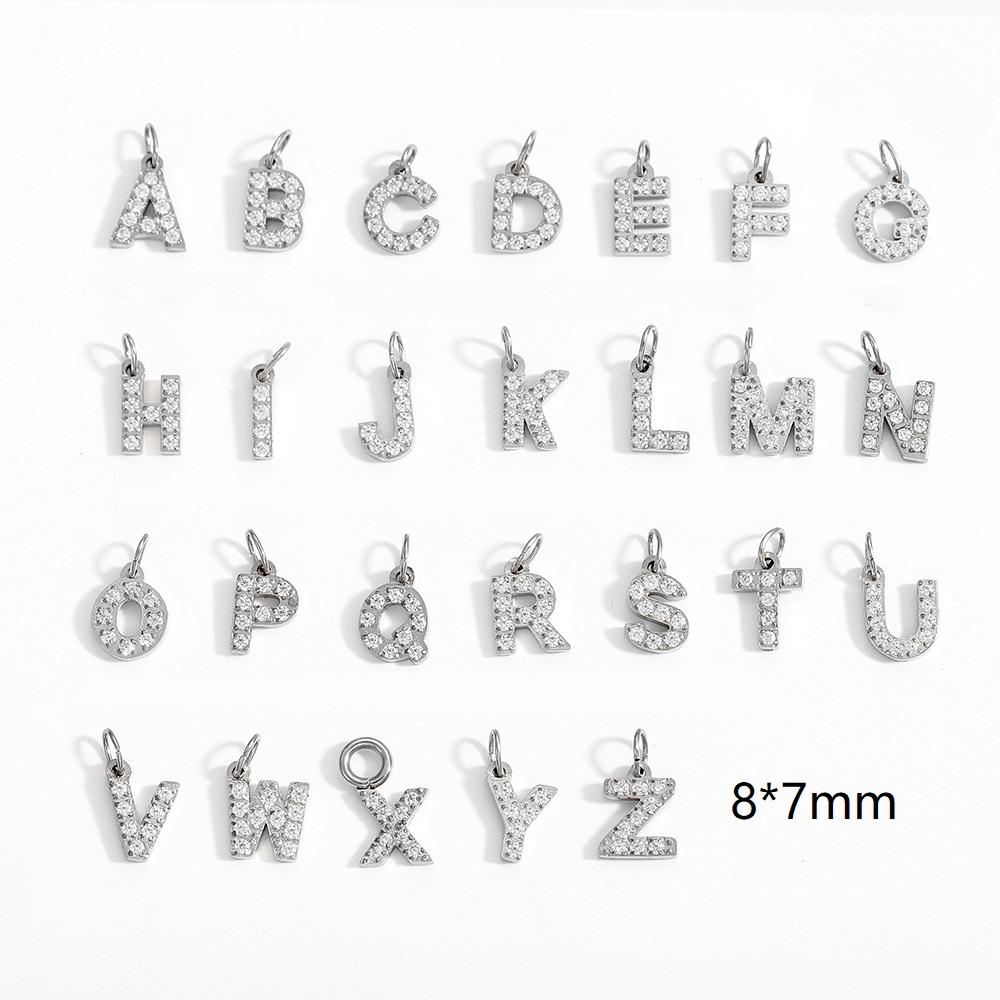CARLIDANA Gold Plated Stainless Steel 26 Letter Charms Set Heart Bubble Initial A-Z Alphabet Letter Pendants for DIY Jewelry