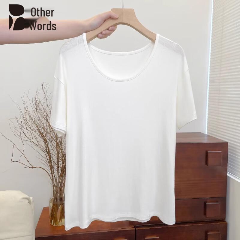 Bieyu Women s Loose Fit Ice Silk Modal Short Sleeve T-Shirt M