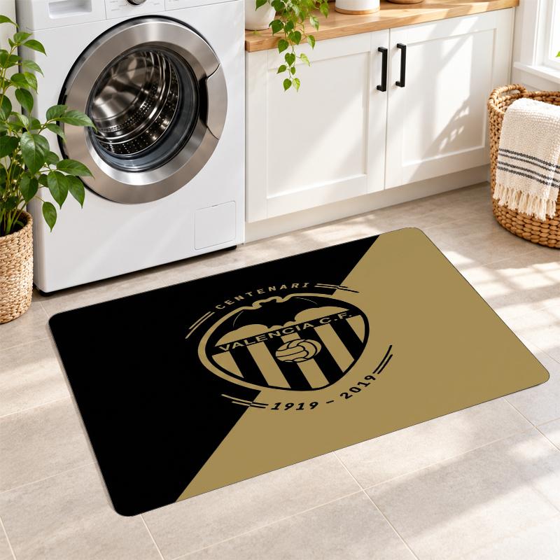Flannel Kitchen Mat Valencia FC Soft Area Rug Non Slip Floor Carpet Home Decoration