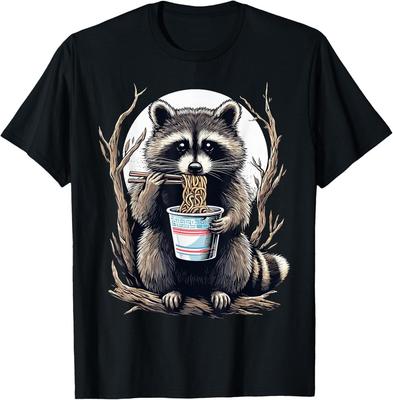 Guaxinim Comendo Macarrão Instantâneo em Copo Presentes Engraçados Para Mulheres Homens Camiseta