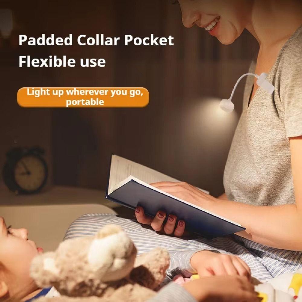 3 Colors Adjustable Reading Light Eye Protection Battery-Powered/USB Charging Book Light Portable Mini Book Night Light Travel