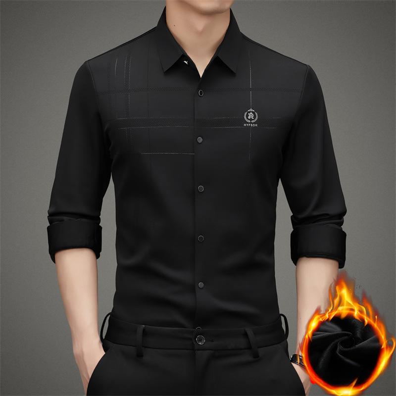 

Осенне-зимняя бархатная утолщенная бесшовная рубашка с длинными рукавами для папы-мужчины 4XL