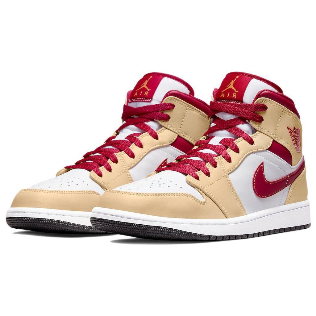 Air Jordan 1 Mid 'Light Curry Cardinal Red' 554724-201