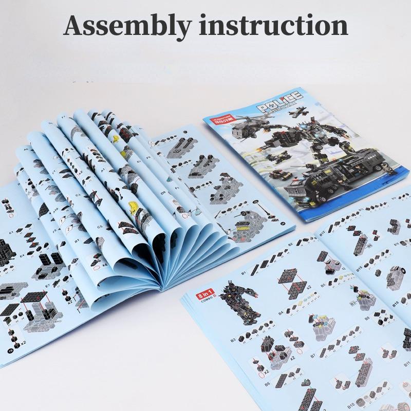 700Pcs City Series Police Station Swat Construction Blocks Military Truck Car Fighting War Robot Diy Toys For Young Boys Gifts