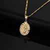 Collier Pendentif Prière Vierge Marie Classique pour Hommes Femmes, Collier Métal Couleur Argent Or, Bijoux Amulette Religieuse Unisexe