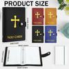54 Catholic Prayer Card Set with Genuine Leather Holder Pocket Holy Card Organizer for Mass Daily Prayer & Religious Gifts