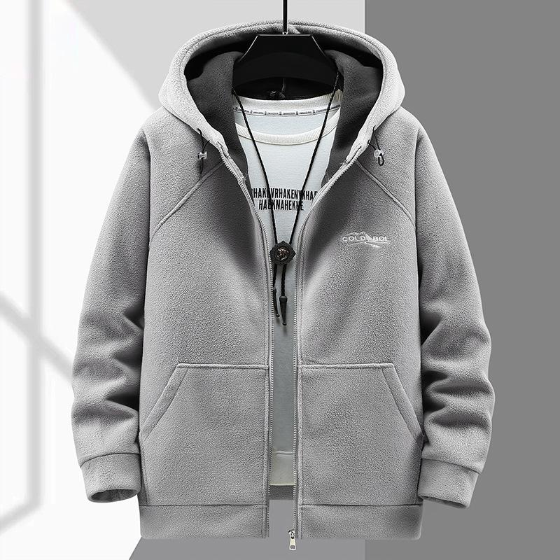 Men's Plus Size Thick Fleece Hooded Jacket - Extra Warm and Composite Design