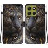 Handmade PU Leather Flip Case for Motorola Moto G86 Anti-Slip Shockproof Cover with Wrist Strap & Heart/Rose Cat Designs