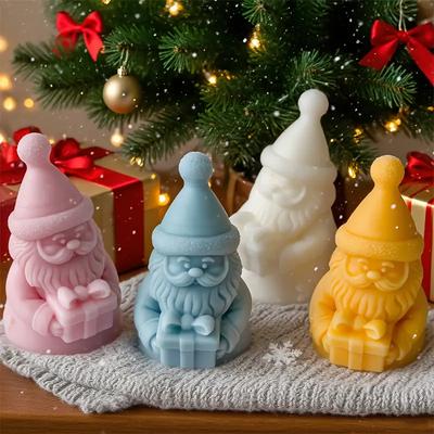 Handmade Aroma Candle Silicone Mold Santa Claus Gift Box Christmas Soy Wax Gypsum Resin Mould for Candle Making Supplies