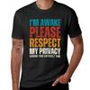I'm Awake Please Respect My Privacy T-Shirt Vintage Clothes Sports Fans Anime Clothes Mens Workout Shirts