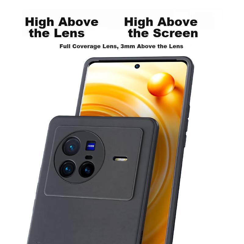 HotFire Phone Case for Vivo X80, Vivo X80 Protective Cover, Upgraded Skin-Like Matte Lens Full Protection Silicone Case - Coral Blue