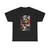 Horror Mask Collage T-Shirt | Spooky Slasher Faces, Blood Splatter