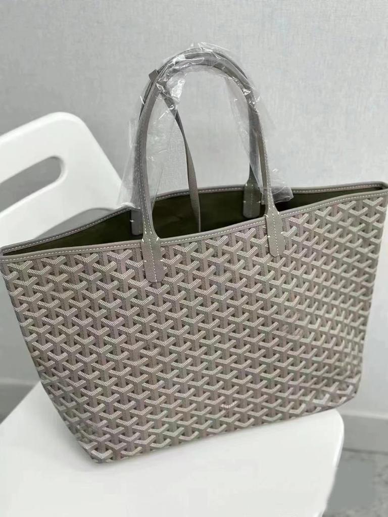 2025 Elegant Large Capacity Tote Bag with Y Letter Design - Dog Tooth Pattern