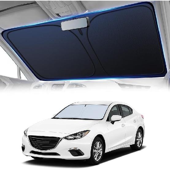 Windshield Sun Shade For Car, 4-Layer Reflective Sunshade Blocks Heat & UV, Sun Shade Windshield Keeps Interior Cooler, Pop-Up Design, Folds Quickly