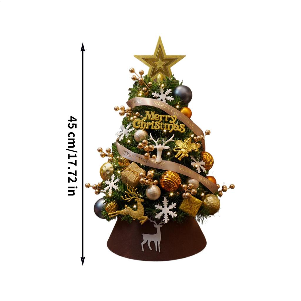Christmas Tree Realistic Centerpieces with Ornaments Christmas Tabletop Tree for Desktop Office Home Room Holiday Festive Family