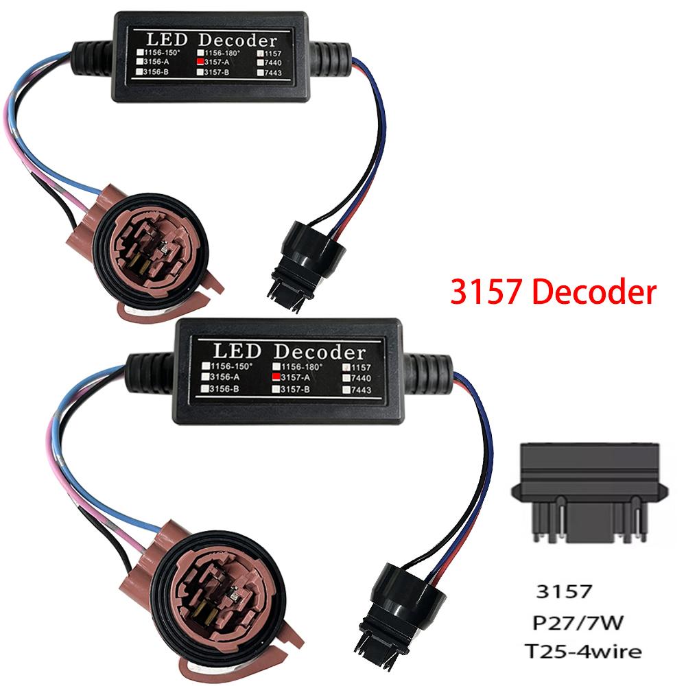 2Pcs BAY15D 1157 S25 Canbus LED Light Bulb Warning Decoder Load Resistor Socket Error Free No Flickering Decoder.