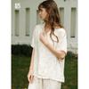 2024 Outer Wear Pajamas Women Summer Thin Short sleeve Top Trousers Satin Bourette Floral Homewear Two-piece Set