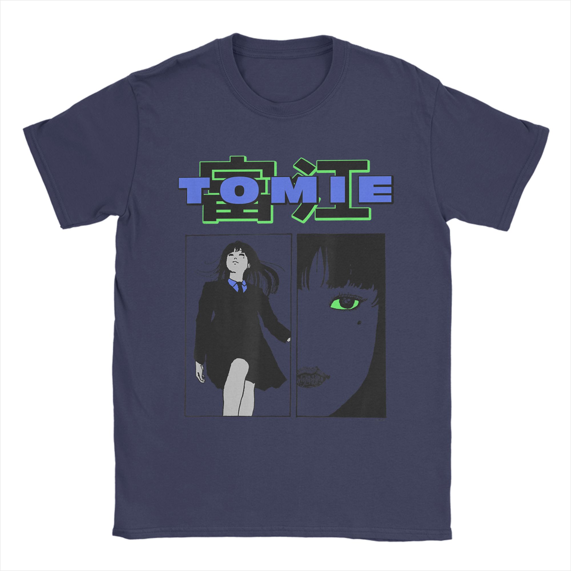

Men Junji Ito Bold Tomie Panels Anime Girl Horror Manga T Shirt Pure Cotton Clothes Short Sleeve Crew Neck Tee Shirt T-Shirts 4XL