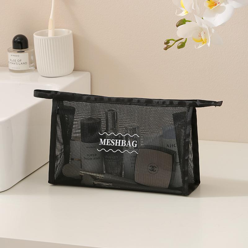 1pc Mesh Toiletry Bag, Makeup Bag, Portable Travel Storage Bag, Mesh Storage Bag, Perfect for Storing Cosmetics, Toiletries, Etc