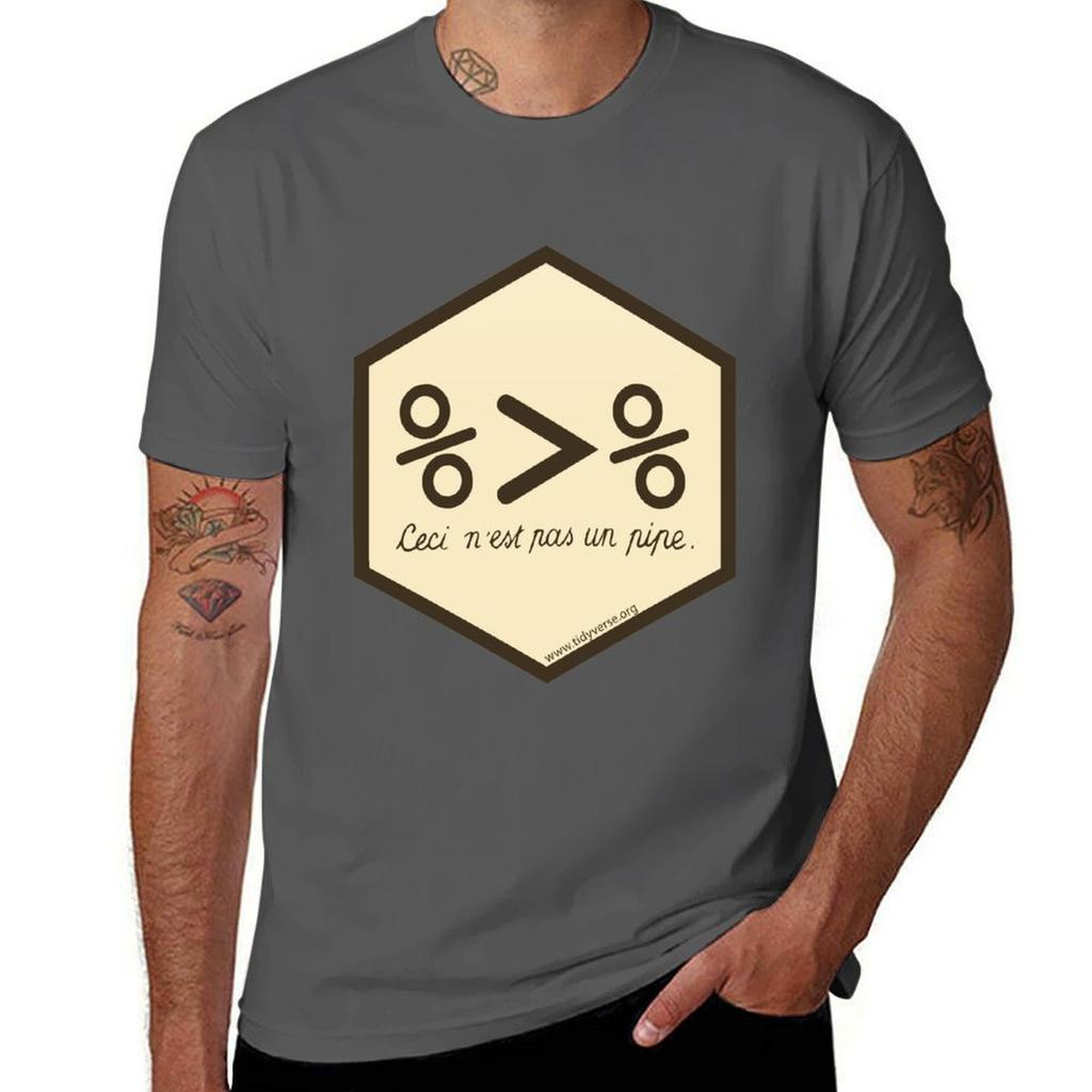 R Pipe Hex Tshirt Standard Fit Solid Tee Shirt