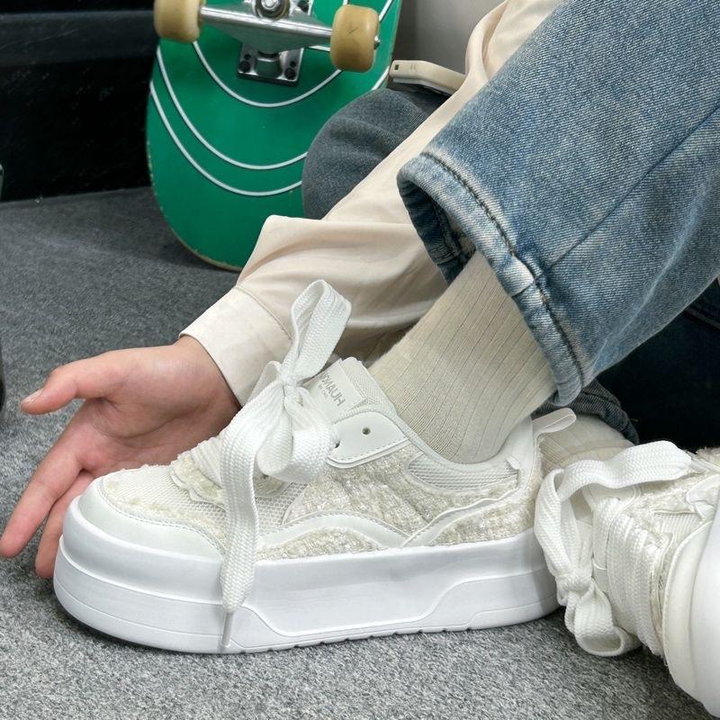 Thick-soled heightening New spring and summer lightweight casual thick-soled student board shoes Small 35 белый