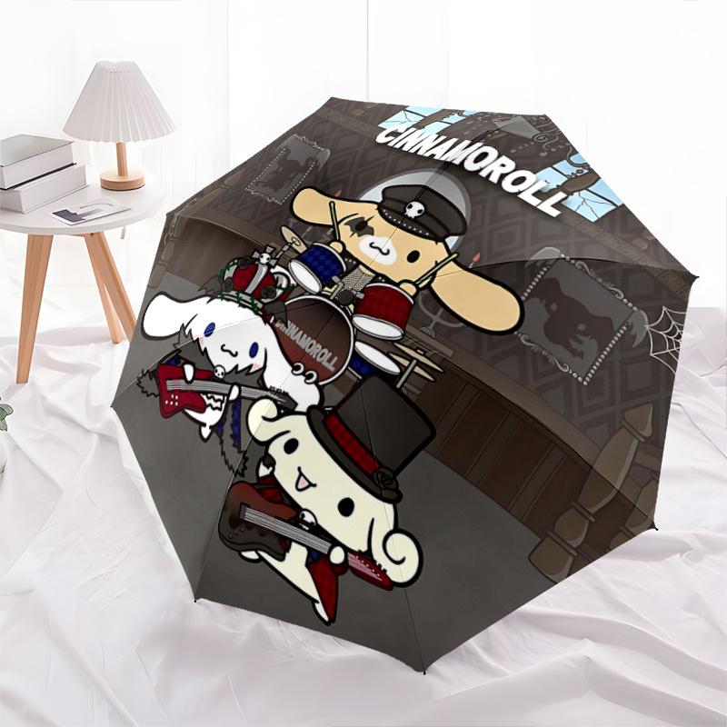 

1pc Cinnamoroll Band Musician Rock Star Automatic Opening Umbrella - Portable Folding Design - 8 Bone Iron Frame Outdoor Umbrella - Festival Gift for