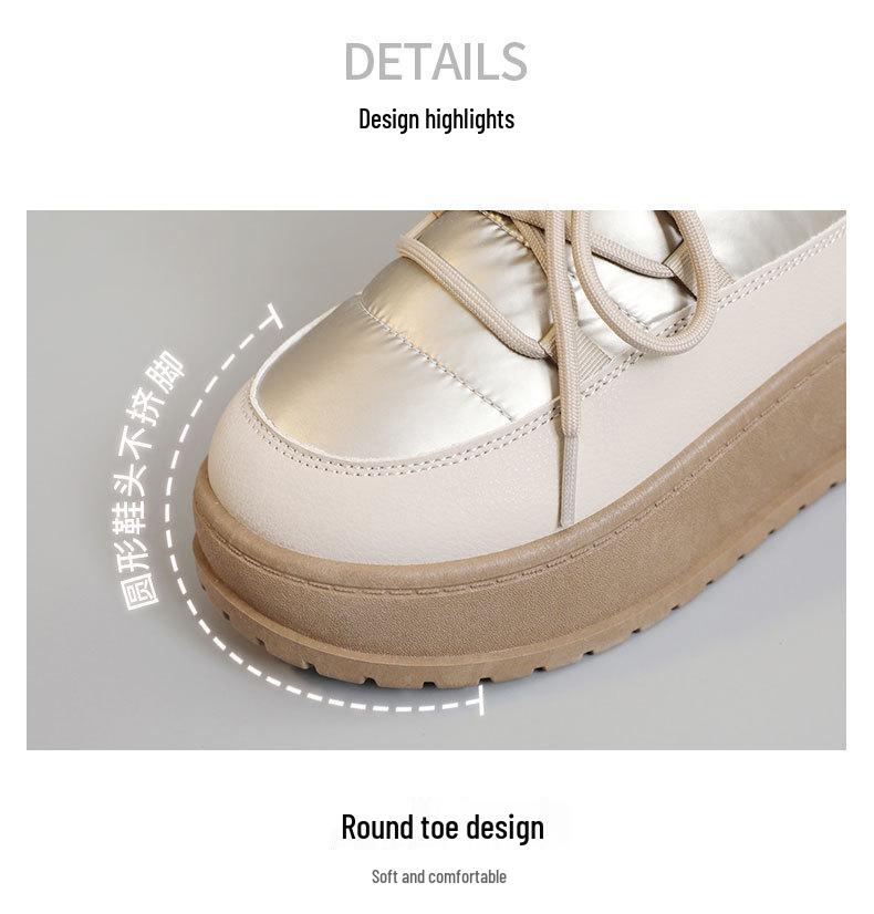 K2905 Women's High-Top Thick-Soled Velvet-Lined Cotton Shoes for 2024 Autumn/Winter
