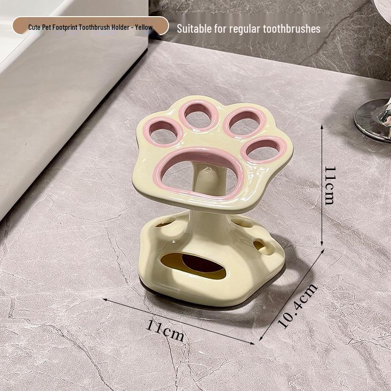 Luksusowy ceramiczny uchwyt na szczoteczki do zębów - Uroczy stojak na toaletkę łazienkową i wieszak na pastę do zębów.