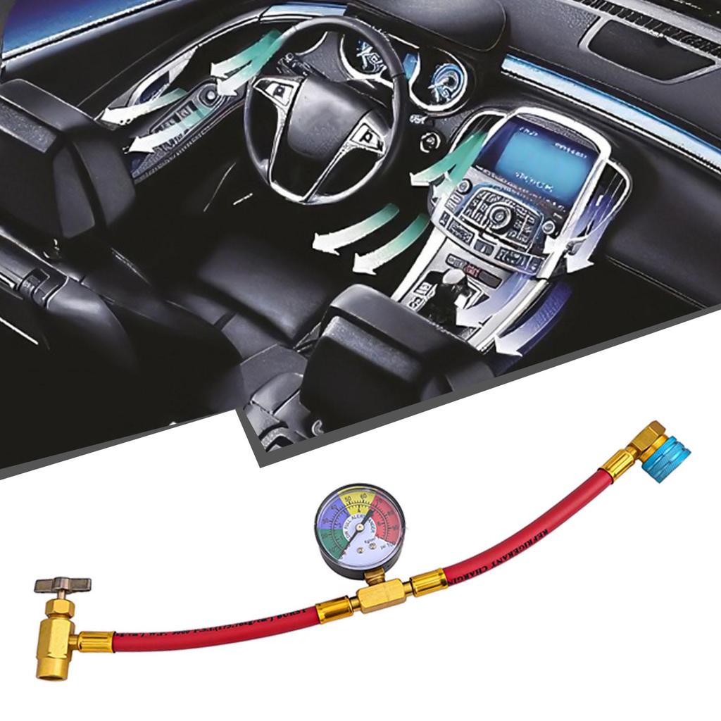 Manometer Ladeschlauch R1234YF U-Charge Schlauch Automobilgebrauch Einfach zu bedienen Hohe Universalität Passform Echtzeit-Druckanzeigen