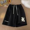 Oversized Loose Shorts Men American Retro Gothic Alphabet Print Japanese Samurai Style Casual Sports Beach Pants Shorts