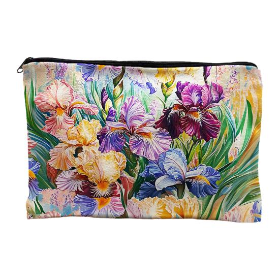 Yousheng Cosmetic Storage Bag, Thickened Canvas Pouch, with Smooth Zipper Large Capacity Stationery Organizer, Oil Painting Print Cosmetic Pouch