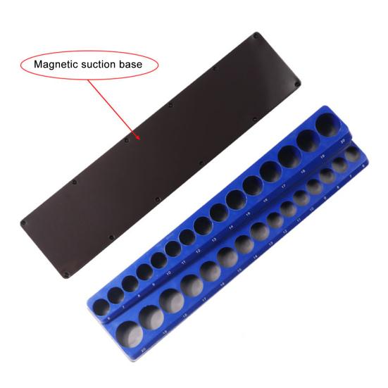 3Pcs Magnetic Socket Organizer Storage Rack Large Capacity Heavy Duty Universal Drive Metric SAE Socket Tray