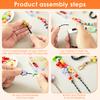 DIY Beaded Keychain Making Kit Acrylic Bow Bear Heart Star Letter Flower Cartoon Rhombus and Flat Beads Key Chain Charm Supplies