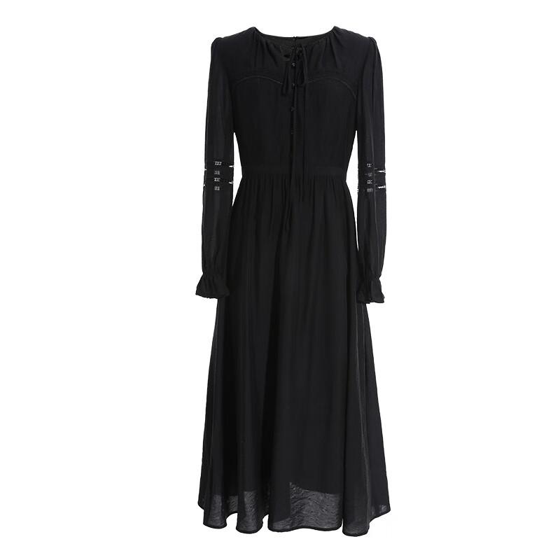 Women's French Retro Mid-Length Long-Sleeve Dress