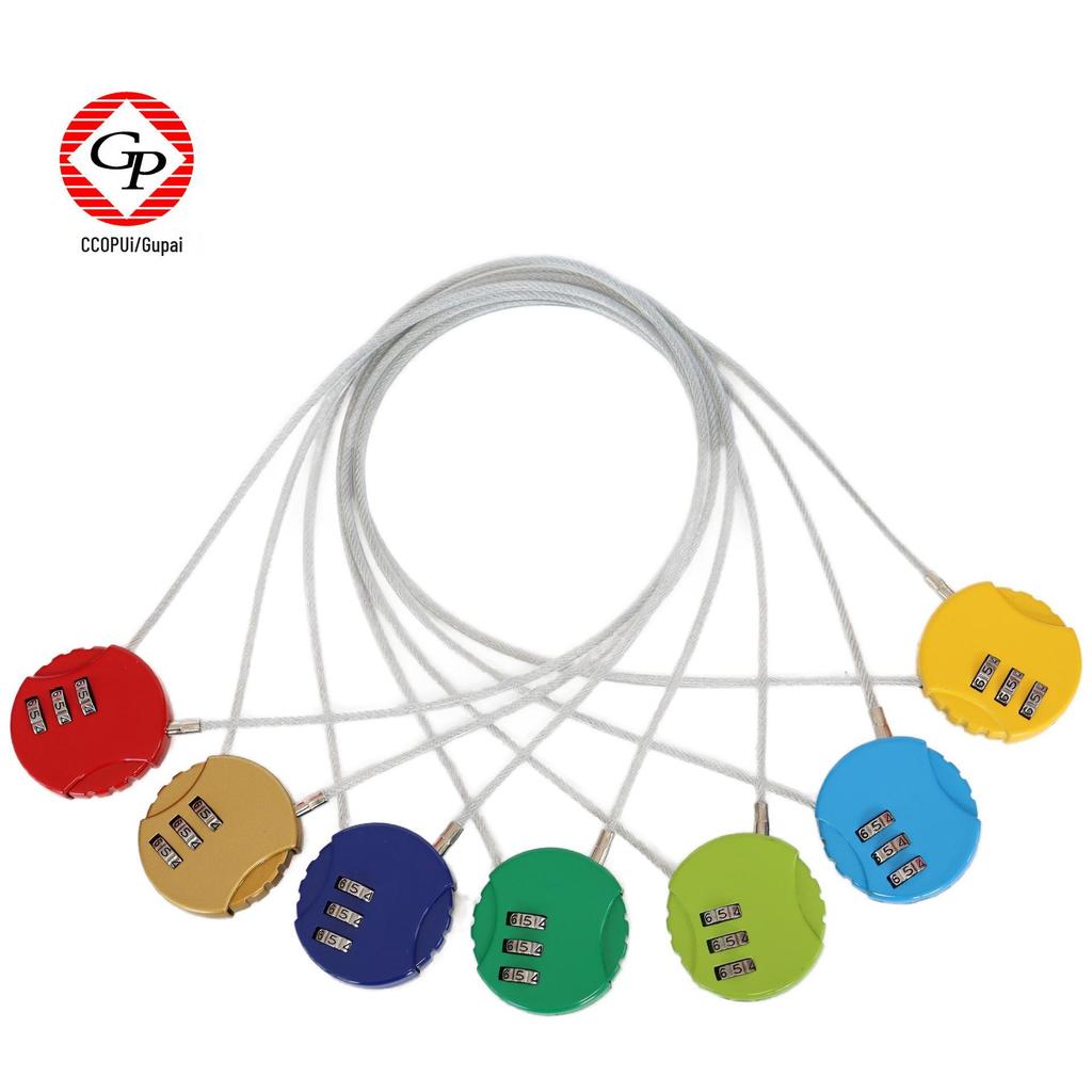 Anti-Theft Motorcycle Helmet Password Padlock with Extended Steel Wire for Bikes and E-Vehicles