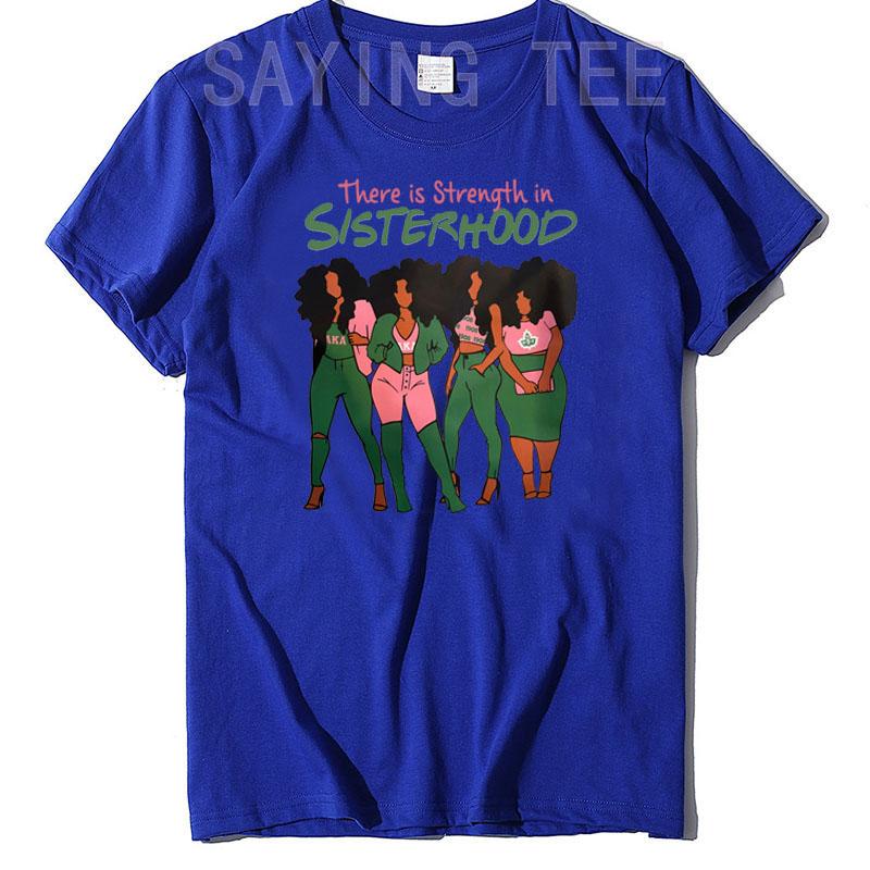 There Is Strength In Sisterhood Black History Melanin Queen T-Shirt African American Sisters Graphic Tee Top Afro Sistas Clothes